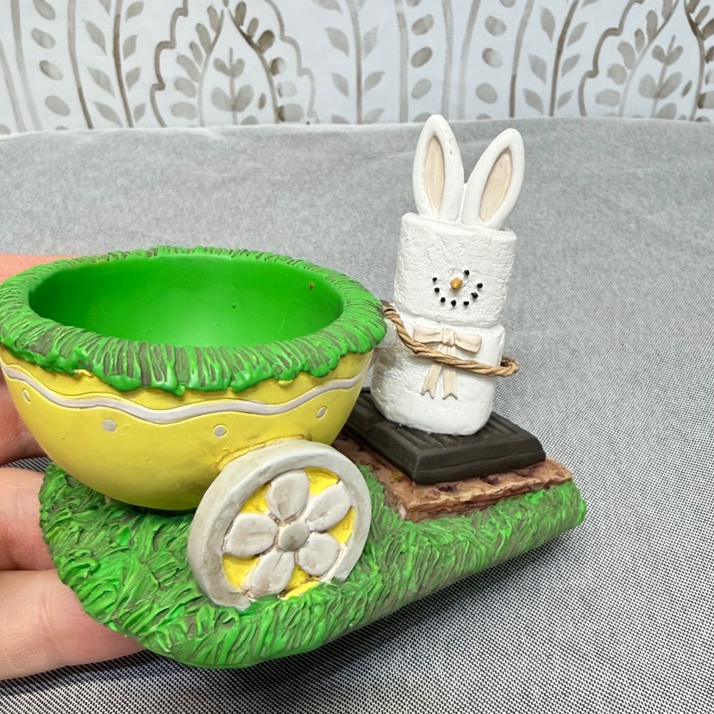 Midwest‎ The Original S'mores Easter Figurine Yellow Bunny Wheelbarrow Vintage
